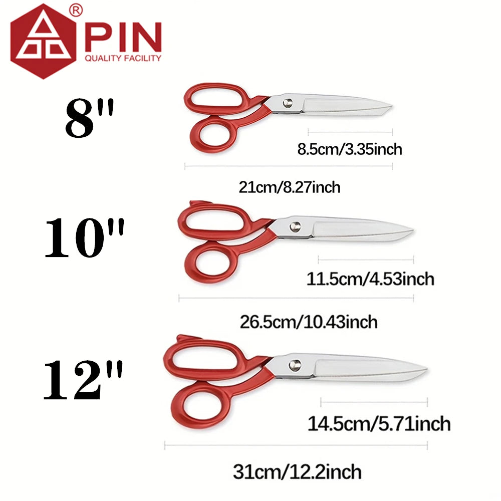 PIN Ultra Sharp Stoffschere 8" 10" 12", robuste Edelstahlschere für Nähen, Leder & allgemeine Schneidearbeiten