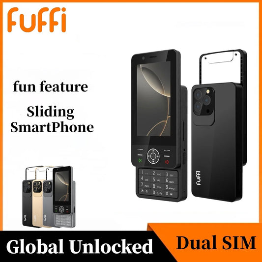 FUFFI S24 Pro Sliding Mini Phone 4.0 inch HD colorful screen phone fun feature phone 4G network Dual SIM student Mobile phone