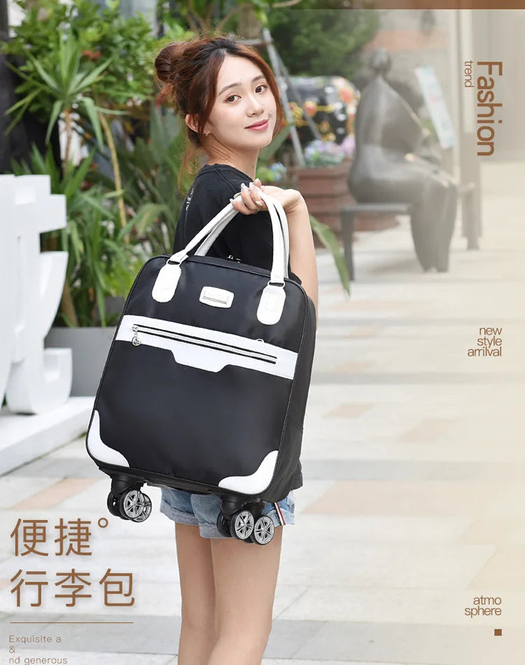 Fashion Rollkoffer Damen 4 Räder Spinner Reisetaschen Herren Geschäftsreise-Taschen Oxford-Koffer Wasserdichte Trolleys