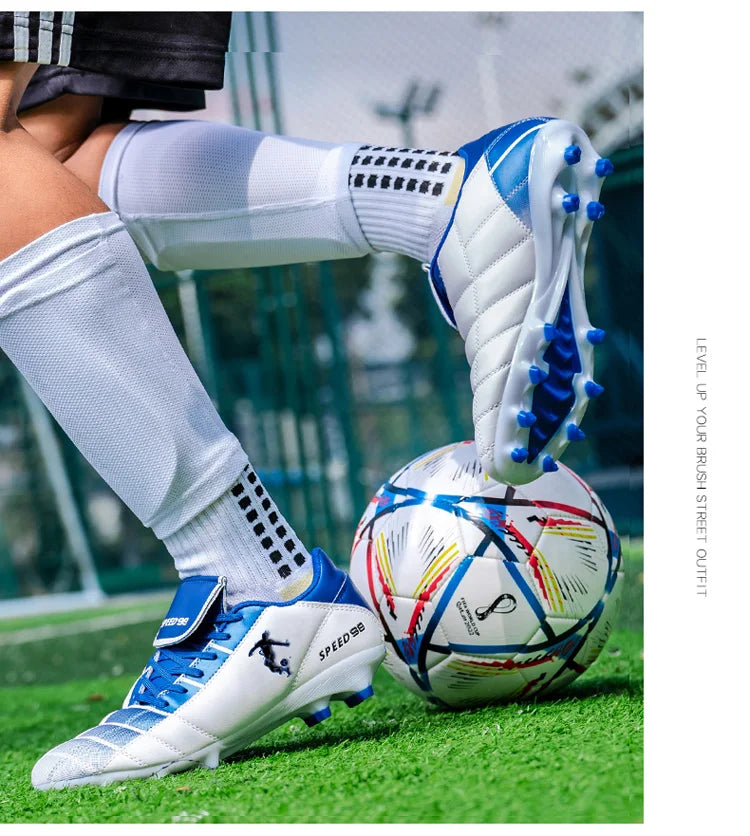 Chaussures de football homme crampons FG/TF, respirantes, professionnelles, pour gazon, antidérapantes, à crampons longs, pour entraînement adulte en futsal