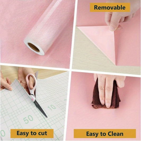 1 Roll Pearlescent Pink Marble Wallpaper Waterproof Contact Paper Vinyl Self Adhesive Peel and Stick  Removable Decor Sticker
