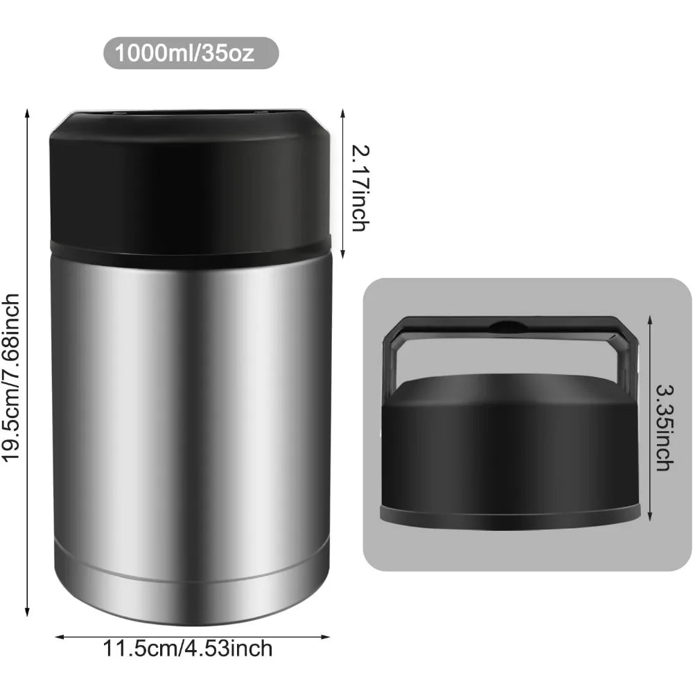 35oz Suppenthermoskanne, isolierter Behälter aus Edelstahl 304, isolierter Weithals-Lebensmittelbehälter, auslaufsicherer Vakuum-Mittagsbehälter
