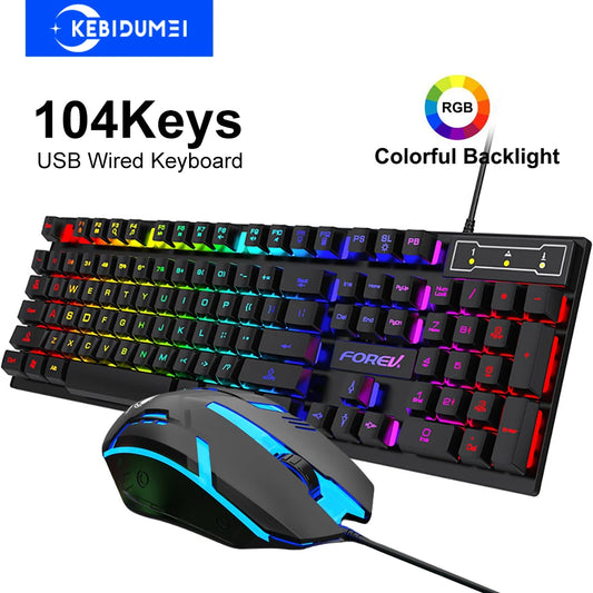 USB Kabeltastatur RGB Farbe Gaming Tastatur Mechanisches Gefühl Tastatur 104 Tasten Standardtastatur für Windows Laptop Computer