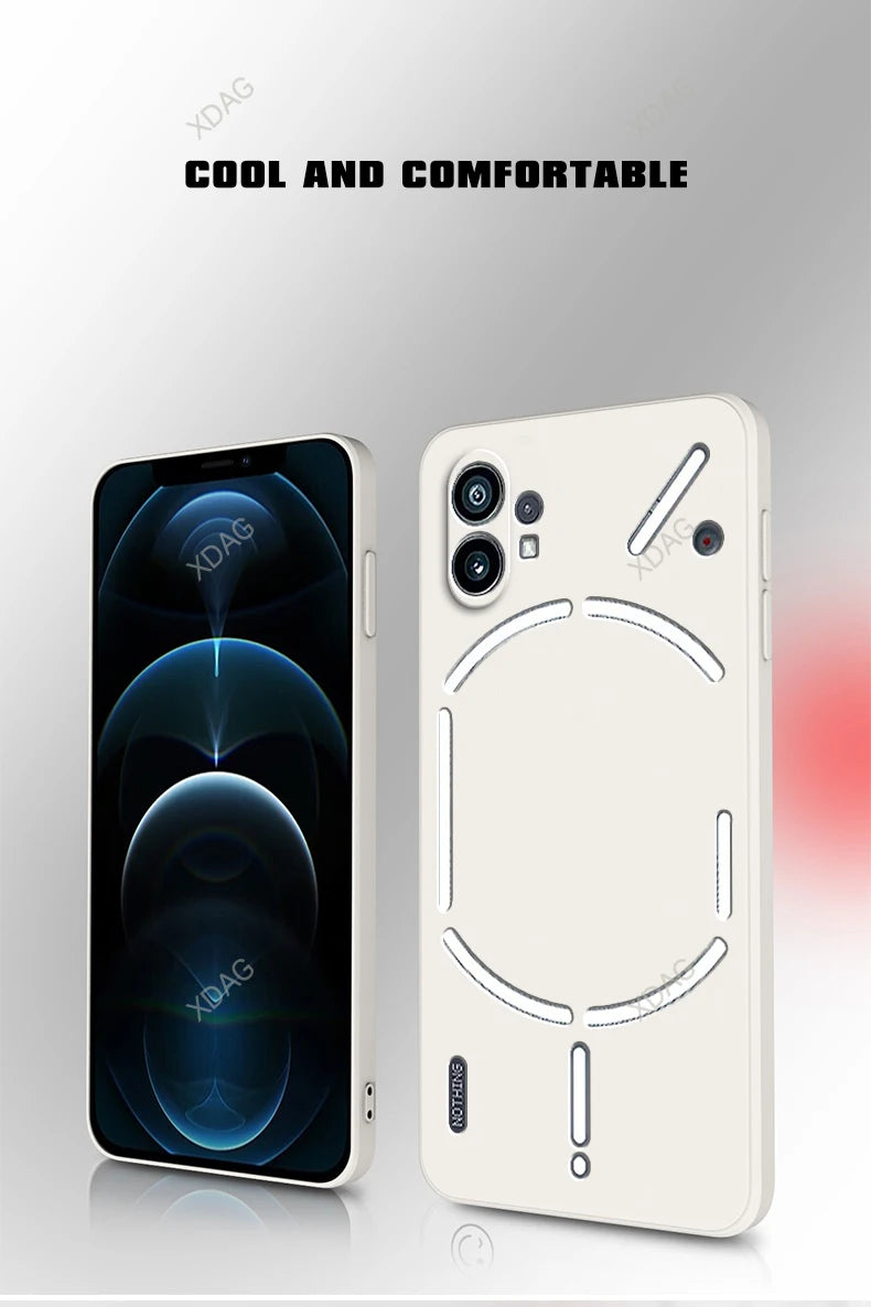 Coque de téléphone pour Nothing Phone (1) 1 One 5G A063 Housse de protection arrière en silicone liquide d'origine de haute qualité simple et tendance avec protection d'appareil photo