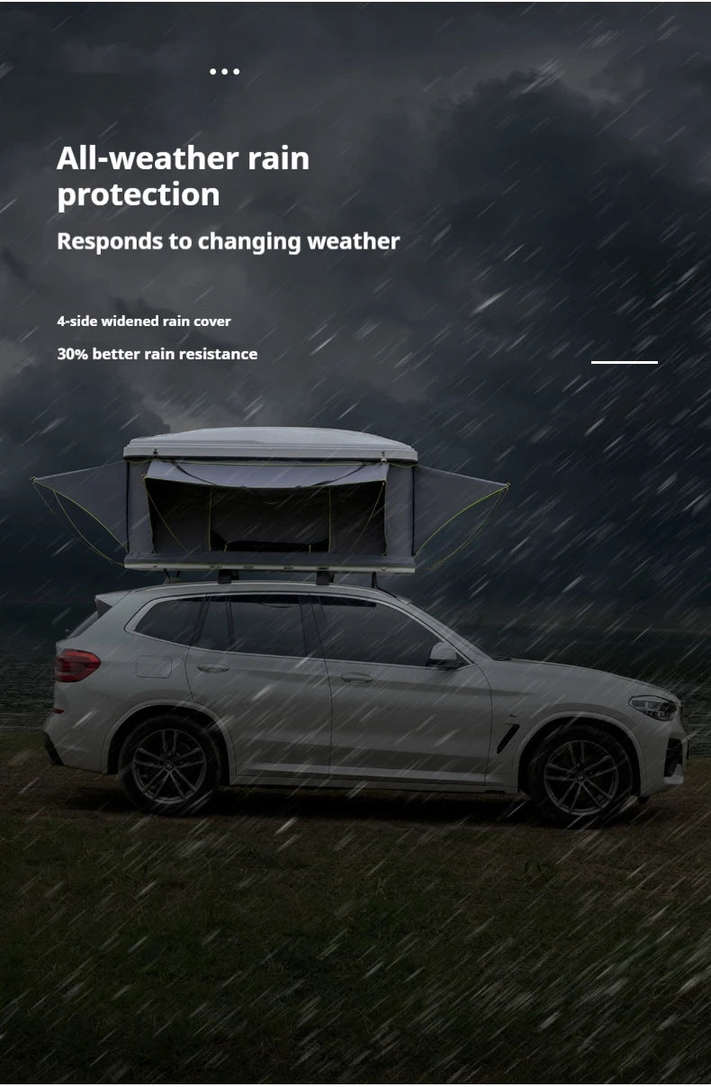 Durable Automatic Foldable Hard Top Roof Tent - For Sedan, SUV, Off-Road, Pickup & Outdoor Camping Self-Driving