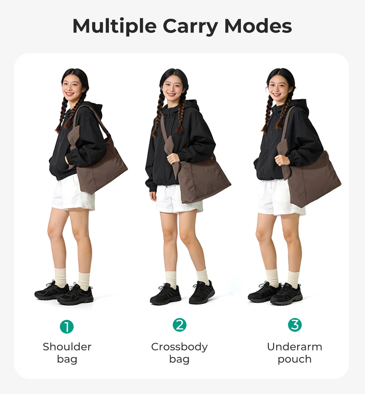 Sacs à bandoulière BAGSMART pour femmes, sac fourre-tout polyvalent léger et décontracté, sac à bandoulière pour le travail, sac hobo sous l'épaule