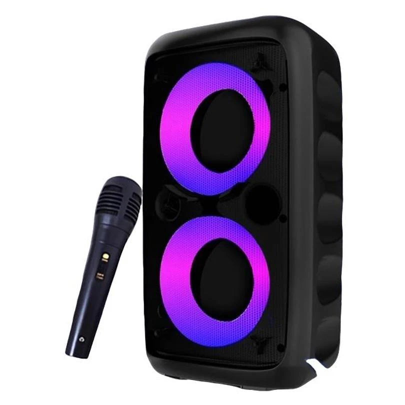 Karaoké Radio FM Enceinte Bluetooth Portable Sans Fil Avec Microphone Lumière Machine Caixa De Som Boîte de Son Musique Subwoofer LED TWS