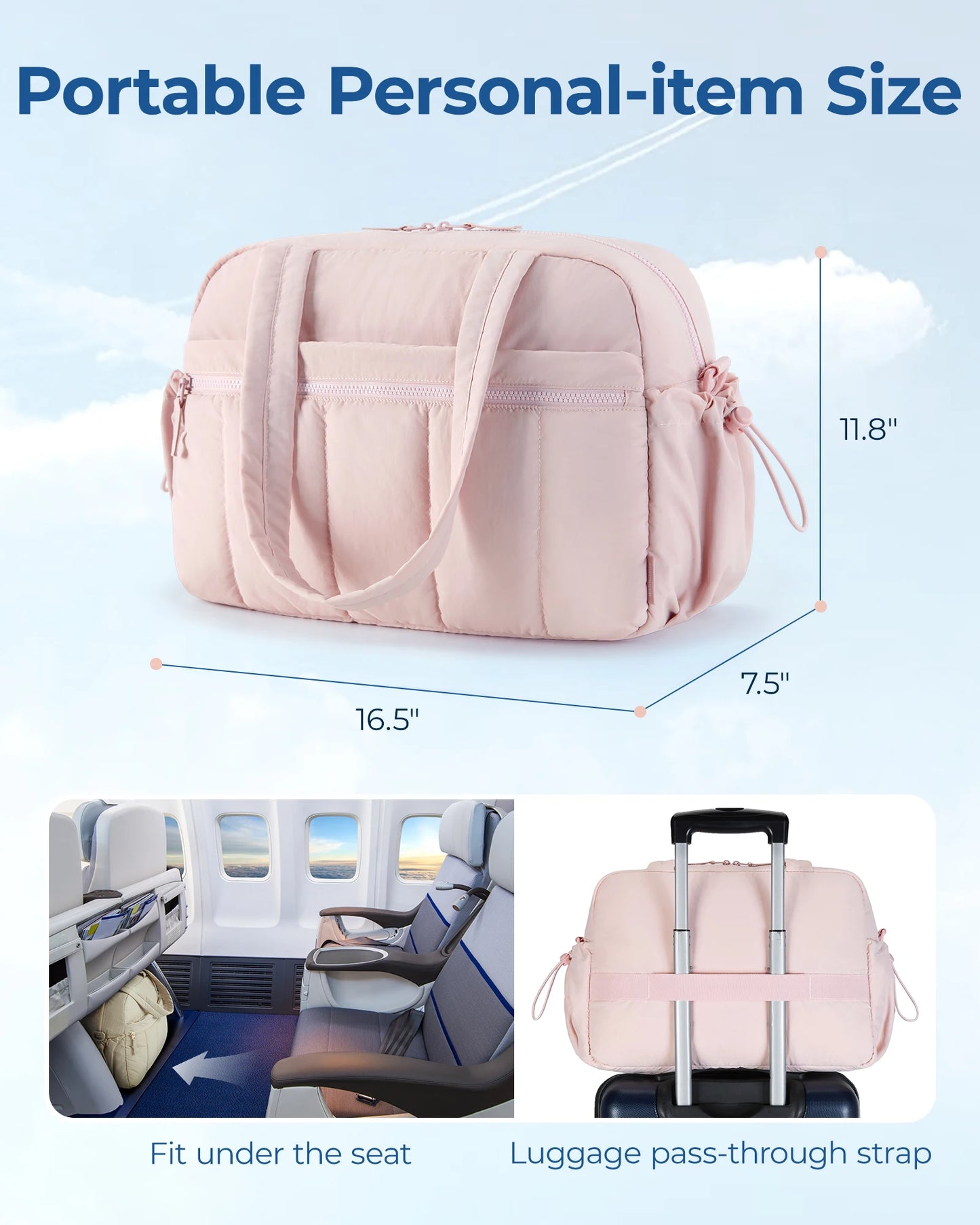 BAGSMART Sac de voyage pour femme avec compartiment étanche, sac de sport, sac de week-end, sac de cabine, sac Boston, sacs de plage étanches
