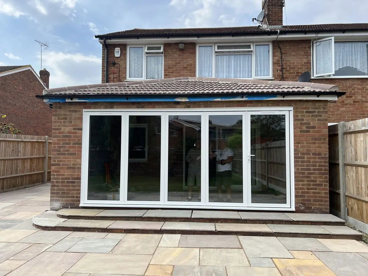 Home Bi Folding Door Patio Exterior Panoramic Accordion Folding Door Residential Aluminium Thermal Break Double Glass Doors