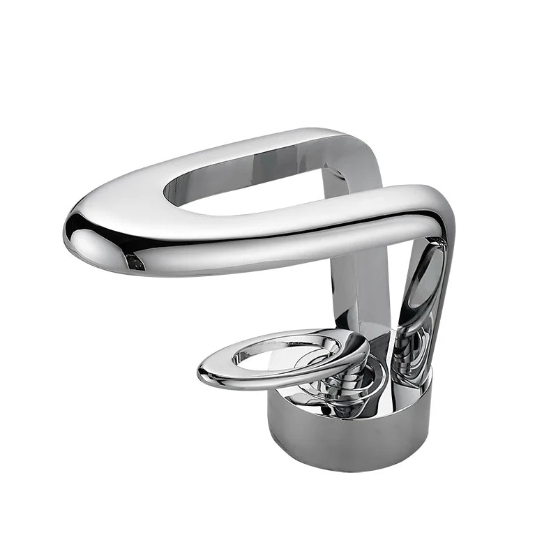 Robinet de lavabo doré/blanc, robinet de salle de bain noir, mitigeur de lavabo créatif en laiton gris, robinet de lavabo cascade chaud et froid