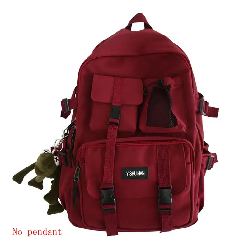 Mehrere Taschen Rucksack Herren Segeltuch Schnalle Designer Tasche Teenager Laptop Rucksäcke Studenten College Schultaschen Für Frauen