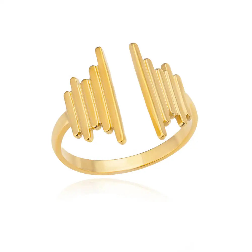 Edelstahlringe für Damen 2024 Trend Offener Goldfarbener Doppelperlenring Hochzeit Ästhetischer Schmuck Paar Geschenk anillos