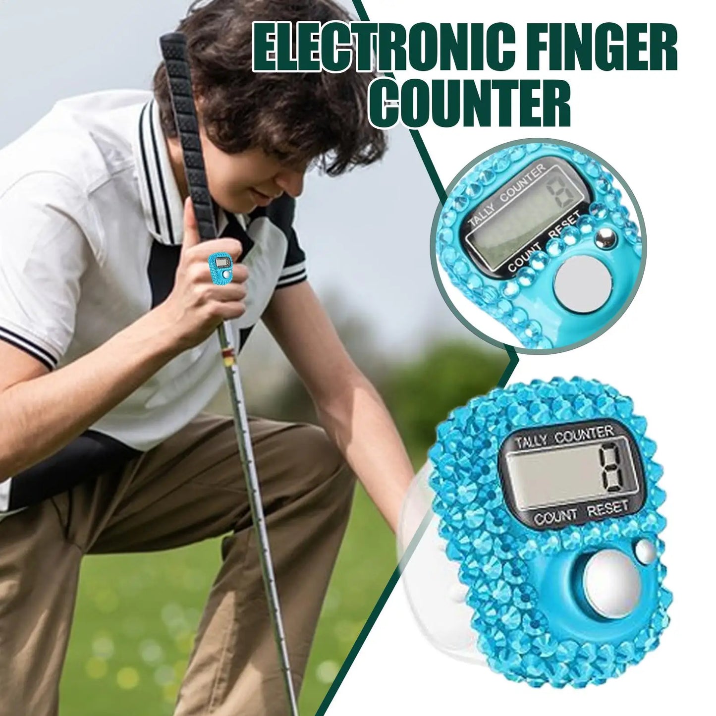 1pc Digital Finger Ring Counter with LCD Resettable Electronic Islamic Tasbih Prayer Counter Adjustable Tally Clicker for Sports