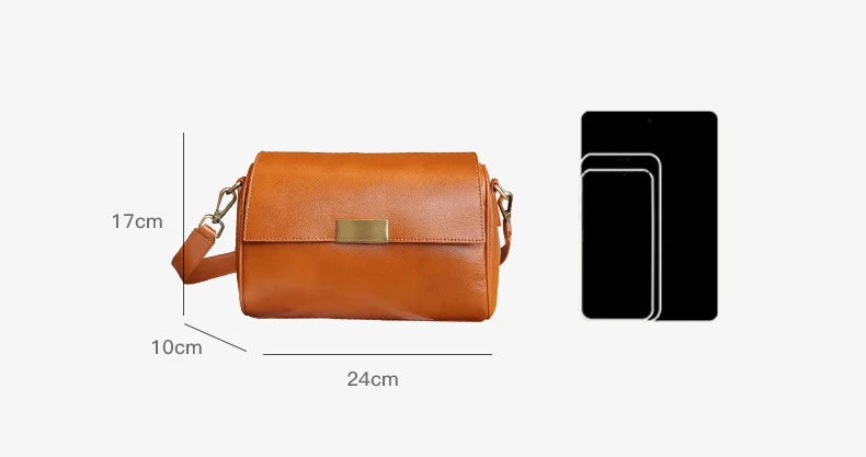 Vielseitige Damen-Umhängetasche aus Rindsleder, Damen-Crossbody-Tasche, Neu 2025, pflanzlich gegerbtes Oberleder, lässige Messenger-Handtasche