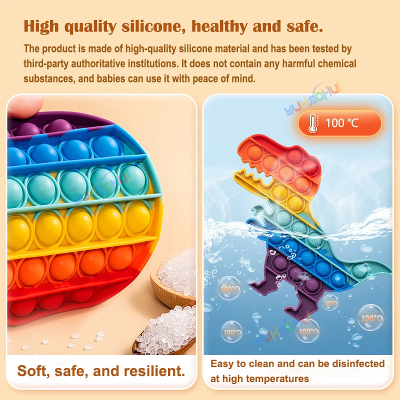 Regenbogen Pop Push Bubble Fidget Anti Stress Spielzeug für Erwachsene Kinder besondere Bedürfnisse sensorisches Spielzeug interaktives Spielzeug für Kinder