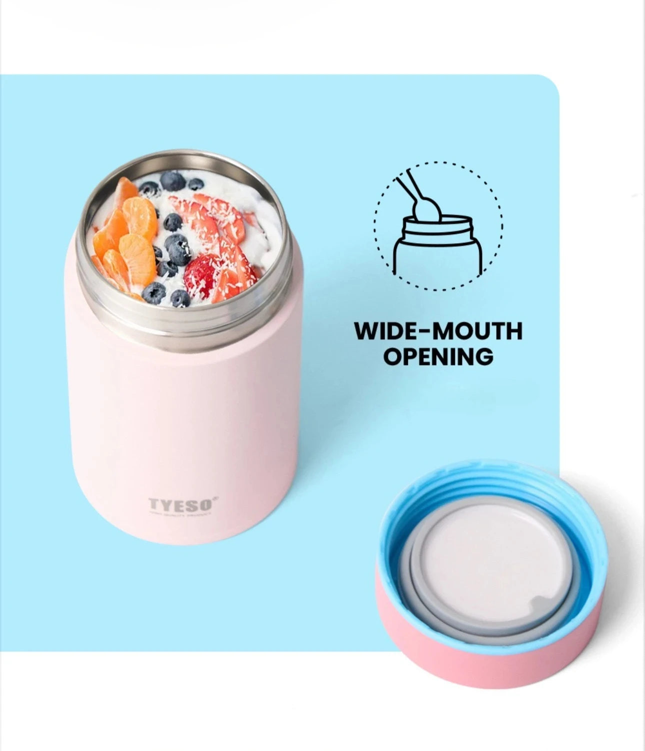 Tyeso 200ml Thermoses Stainless Steel Thermal Insulated Food Jar Lunch Box Office Meals Vacuum Flasks Portable Breakfast Cup
