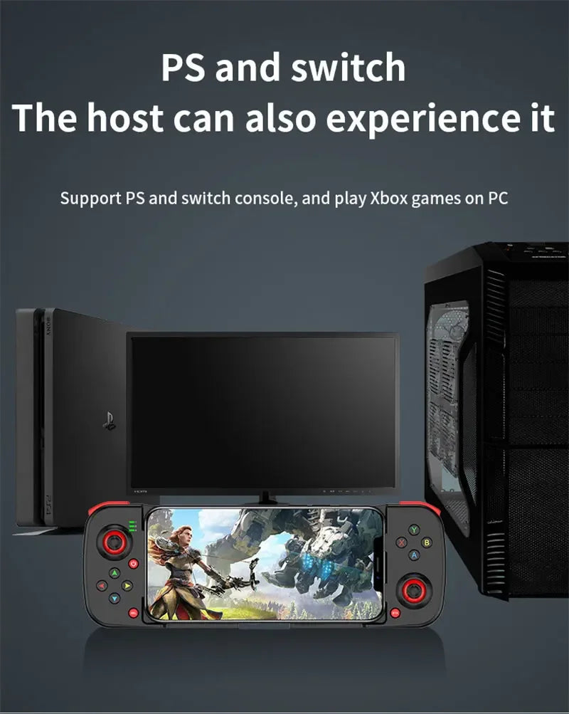 Kabelloser BT 5.0 ausziehbarer Gamecontroller für Mobiltelefon Android IOS Gamepad Joystick Eat Chicken Gamepad für PS4 Switch PC