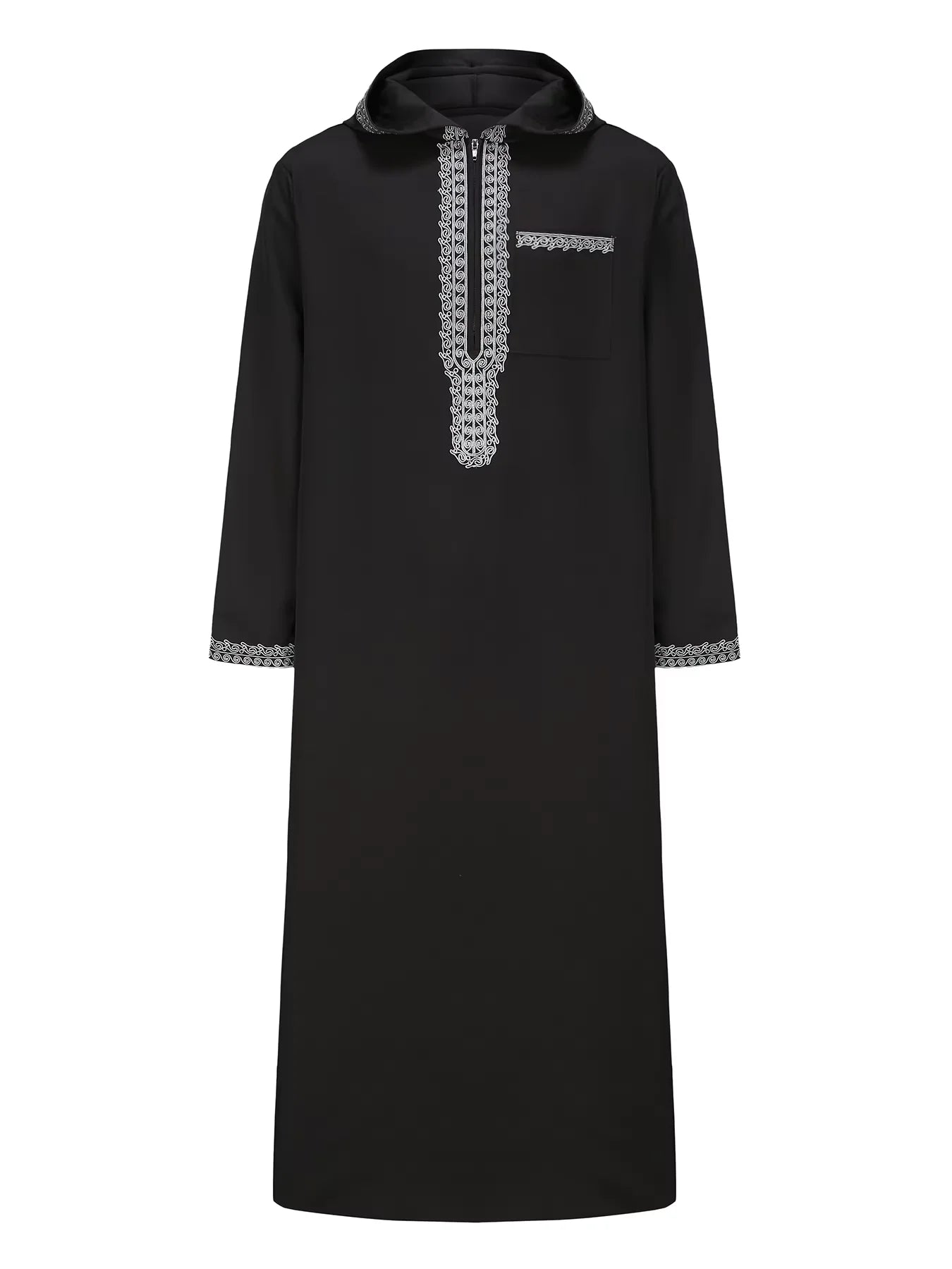 Neue muslimische Herren-Robe, islamische Kapuzen-Ethno-Kleidung, elegante Retro-Nahost-Stickerei, schlichte, lässige Herren-Robe