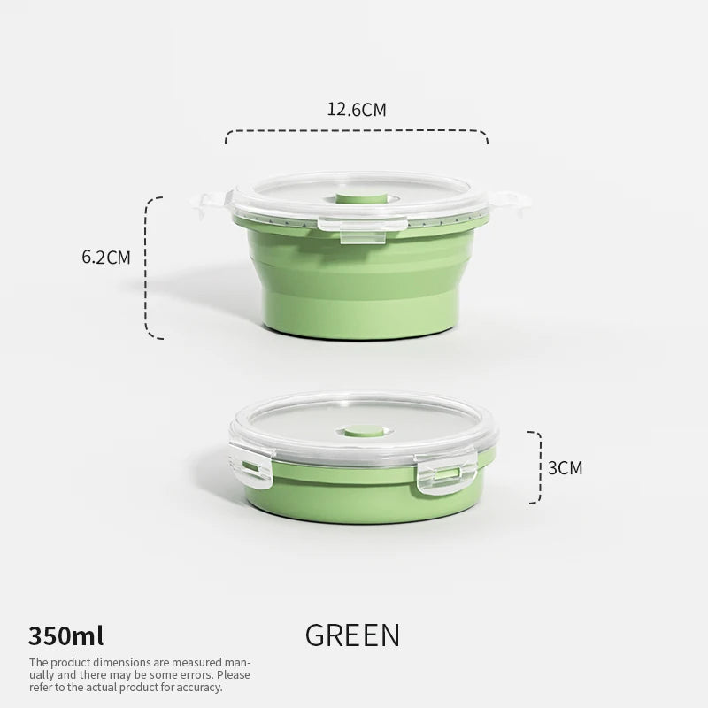 Boîtes de Conservation Alimentaire Pliables Boîte à Repas en Silicone avec Couvercle Bols Alimentaires Boîte à Repas Empilable pour Cuisine et Congélateur