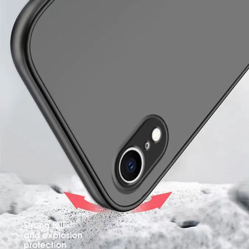 Shockproof Armor Matte Cover for iPhone Xs Max XR XS X 6 6S 7 8 Plus SE 2020 SE 2022 Silicone Bumper Clear Hard PC Case Capa