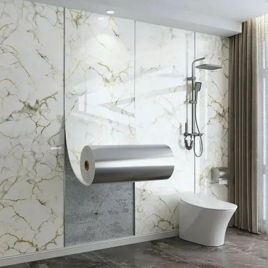 1 roll of 40cm self-adhesive marble imitation ceramic tile PVC wallpaper bathroom waterproof wall sticker bedroom wallpaper