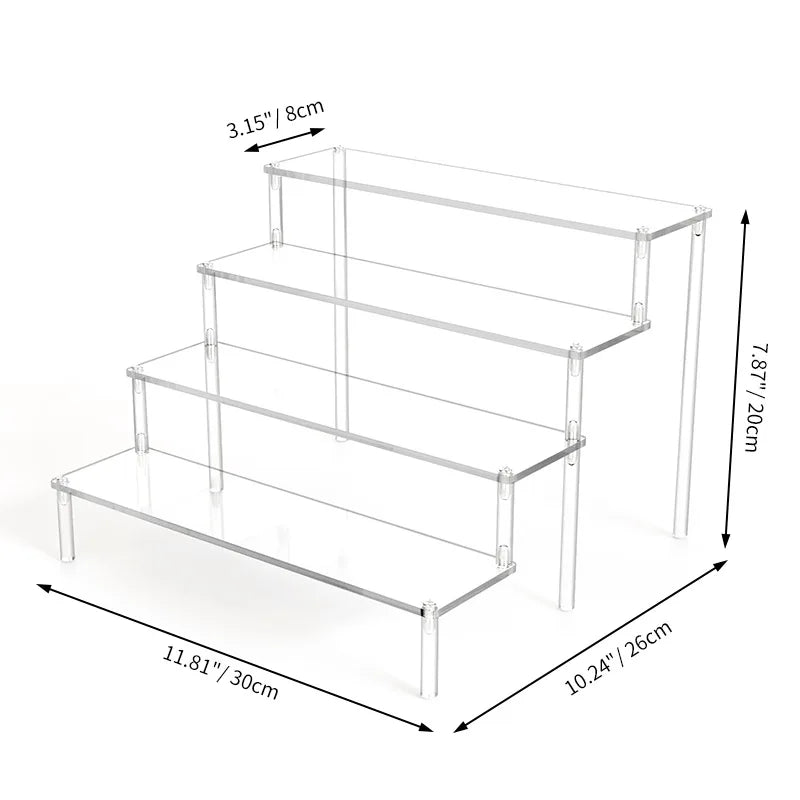 1 Stück mehrschichtiger Acryl-Präsentationsständer Tortenständer hochtransparentes trapezförmiges Ablageregal perfekt für Dessert-Cupcakes