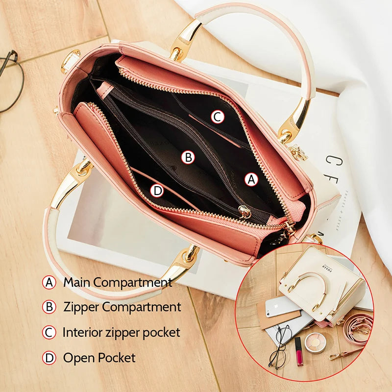 FOXER Spaltleder Damen Umhängetasche Elegante Handtasche 2026 Neue Große Damen Tragetasche Luxuriöse Designer Umhängetasche