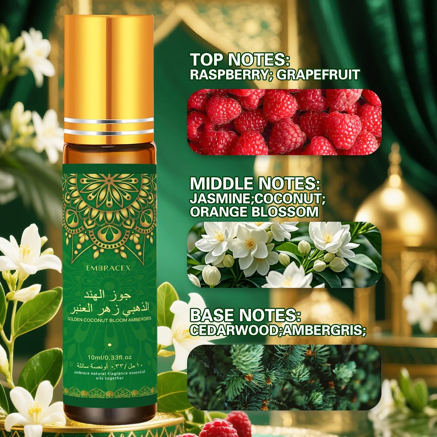 6er-Set 10ml Roller ätherische Öle Eid al-Fitr Geschenk Parfümöl Hautpflege Gesichtsöl Körperpflege Luftbefeuchter Sechs langanhaltende Düfte