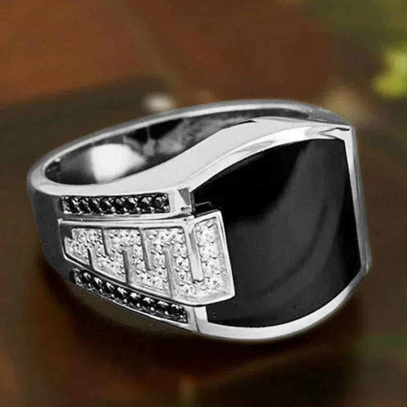 Nouvelles bagues brillantes en métal 2023 pour hommes, anneaux géométriques larges, chevalière carrée, style punk, bijoux fantaisie, vente en gros