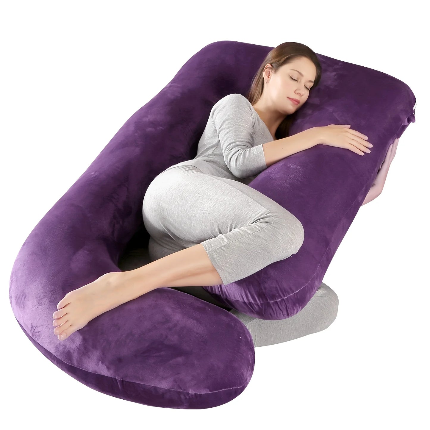 60-inch Full Body Pillow, Maternity Pillow, Maternity Full Body PillowwithPillowcase,Full Body Pillow with Back, Leg.(135X75X60）