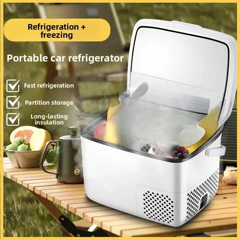 Réfrigérateur de voiture durable 18L, réfrigération domestique à double usage 12V/24V, mini réfrigérateur général pour grand camion, petit extérieur.