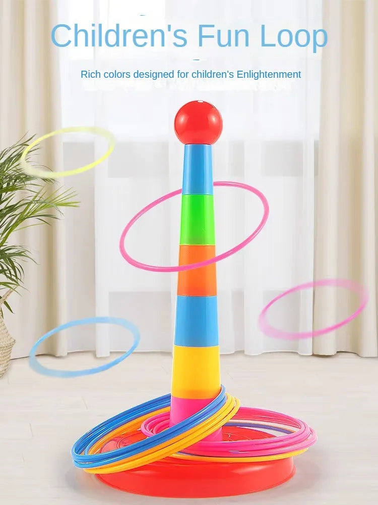 Jouet de lancer d'anneaux pour enfants, empilable, amusant, intérieur, extérieur, jeu interactif parent-enfant, couches de cercles, cadeau d'éveil.