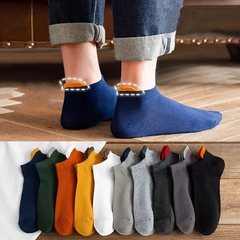 10 Pairs Fashion Mesh Summer Cute Cartoon Eyes Embroidered Sweat Absorbent Breathable Men Low Cut Ankle Knitted Boat Socks