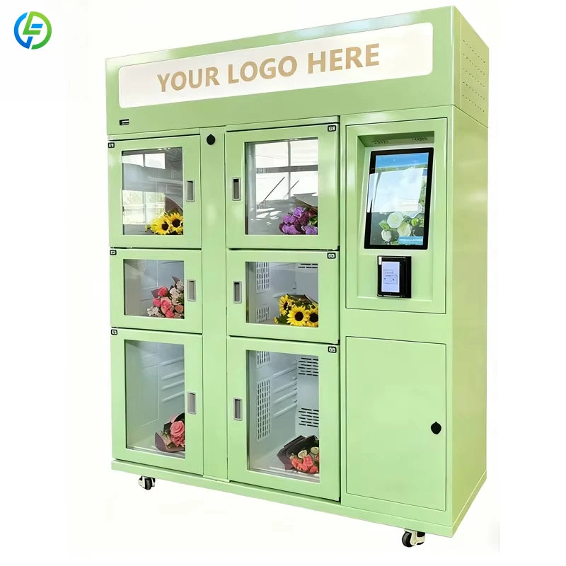Customized Low-Energy Flower Vending Machine: Refrigerated, Wifi-Connected & Transparent Quality