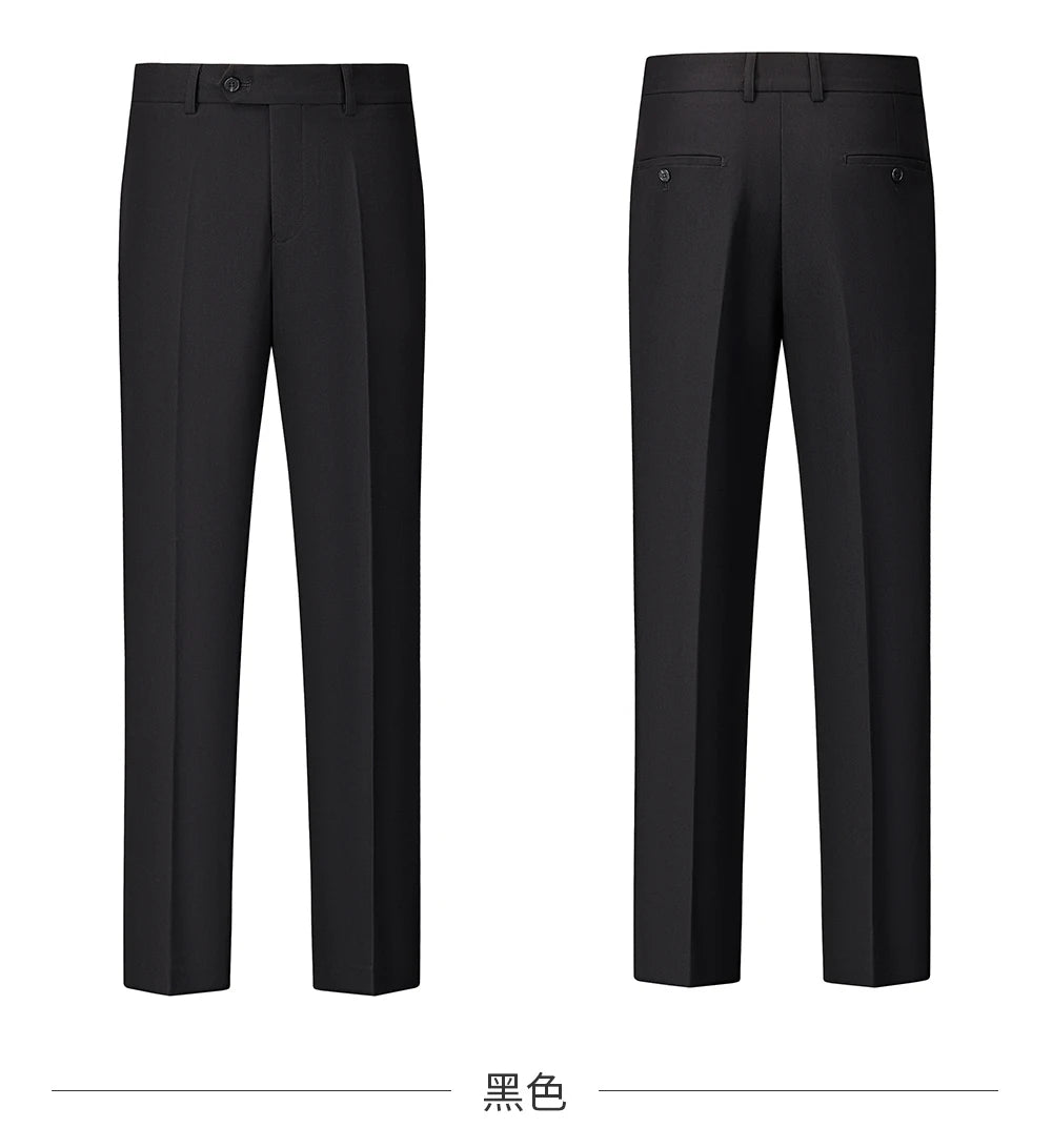 Ensemble de costume trois pièces en laine haut de gamme pour homme, élégant et décontracté, de couleur unie, idéal pour banquets et mariages.