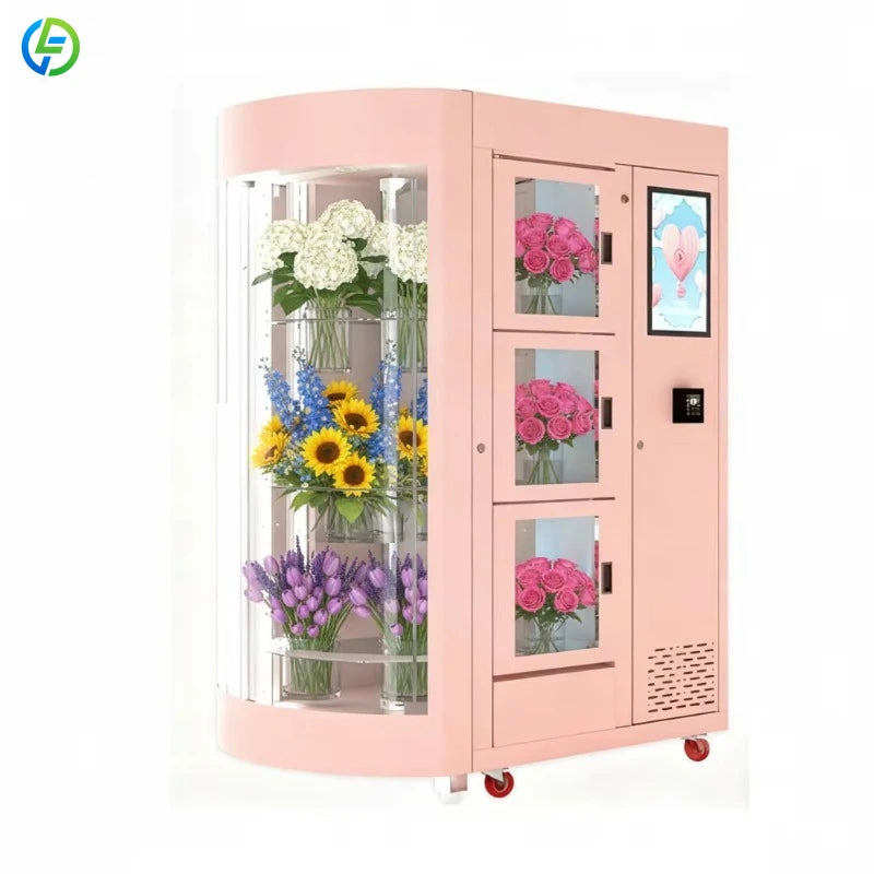 Customized Low-Energy Flower Vending Machine: Refrigerated, Wifi-Connected & Transparent Quality