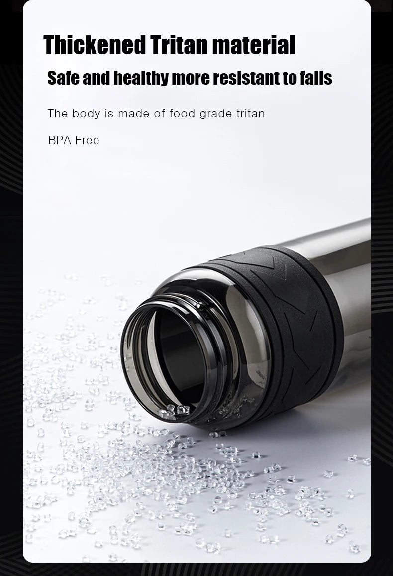 TKK 600/800/1000ml Sport-Trinkflasche Tritan BPA-frei Strohhalm Tragbar Auslaufsicher Kunststoff Trinkgeschirr Outdoor Fitness Kanne