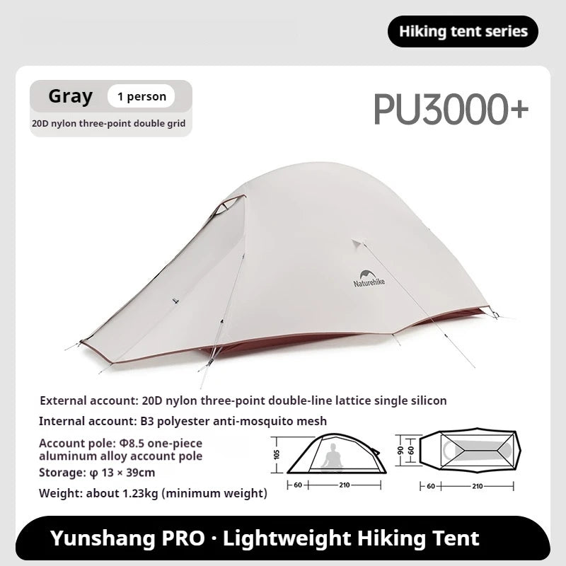 Naturehike Cloud Up Pro Tent 1/2/3 Person Lightweight 20D Nylon Waterproof Outdoor Camping Hiking Backpacking Ultralight Tent