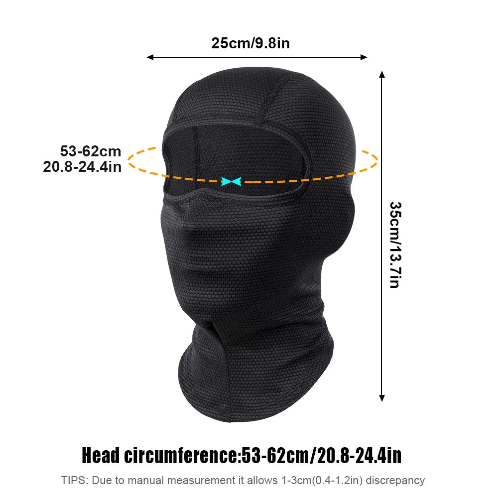 Masque intégral de refroidissement moto, cagoule respirante d'été pour motard, cache-cou pour motocross, casque de cyclisme, couvre-chef