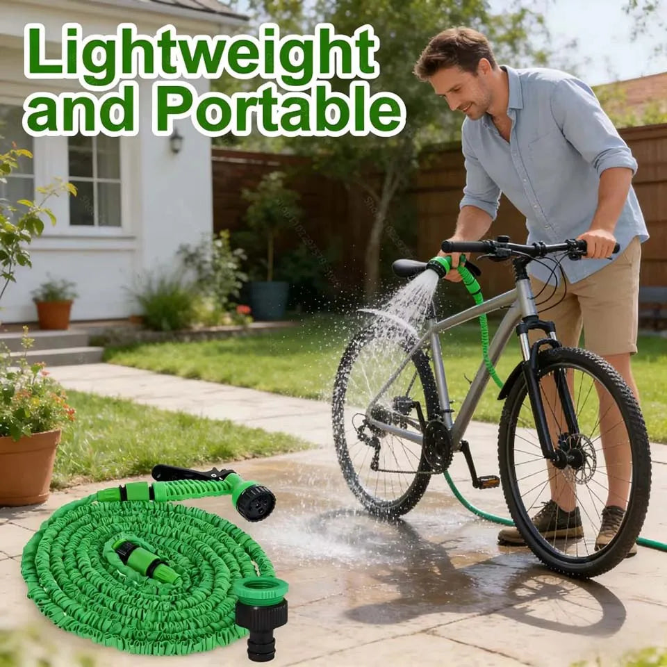 Tuyau d'arrosage magique extensible 25FT-200FT Léger Matériaux Durables 7 Fonctions de Pulvérisation Pistolet Outils d'Arrosage pour Maison et Jardin