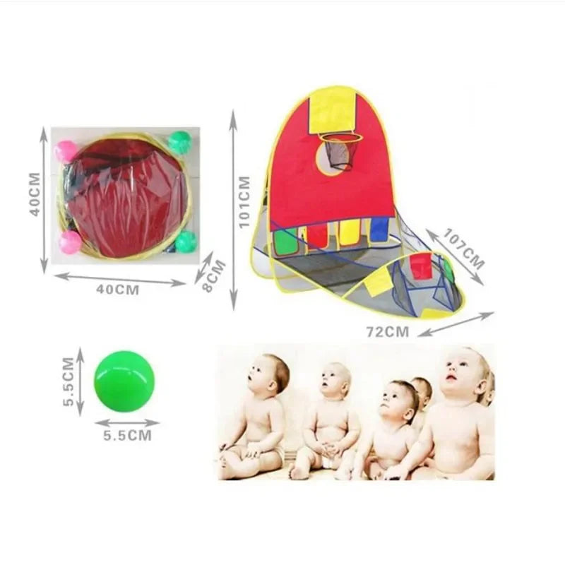 Tentes de château pliantes portables pour bébés et tout-petits, roses et bleues, jouets de camping, maison de jeux, décoration de chambre intérieure/extérieure, cadeau d'anniversaire et de Noël