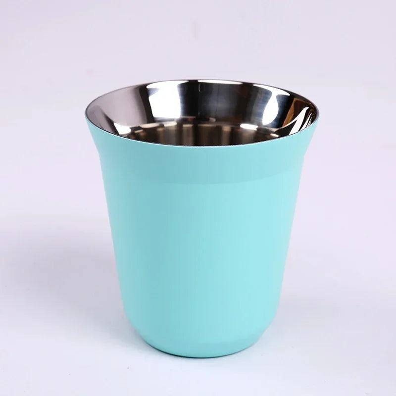 Tasses à espresso 80 ML/160 ML en acier inoxydable 304, tasses à café isothermes à double paroi, lavables au lave-vaisselle, tasses de petite capacité