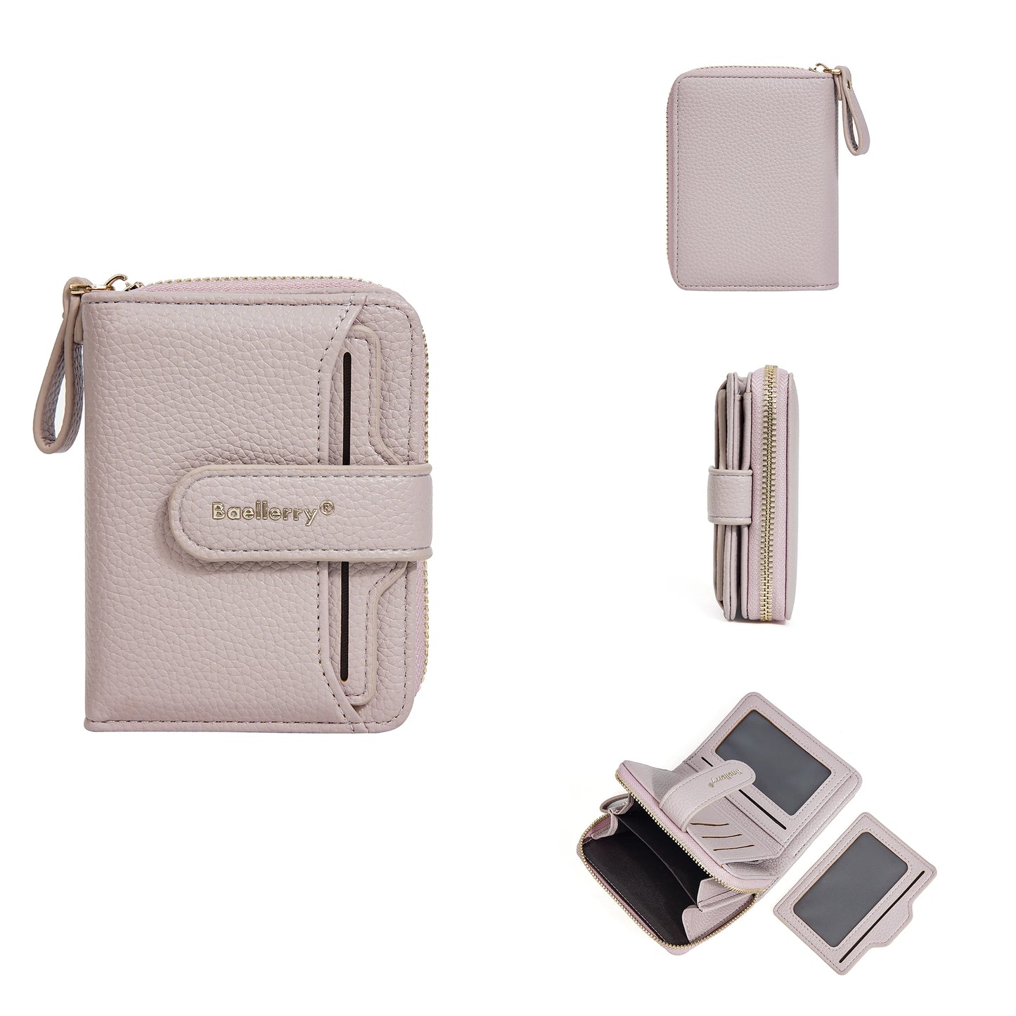 Women Stylish Zip Around Card Wallet, Multi-Functional RFID Blocking Purse with 6 Card Slots and Coin Pocket, Minimalist Gift