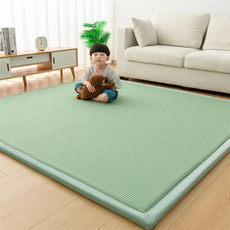 Bodenmatte 3 cm dick, weiche Sitzunterlage für Schlaf-Bodenmatratzen, Wohnzimmer-Kühlmatten zum Krabbeln, rutschfest, maßgefertigte Tatami-Matte