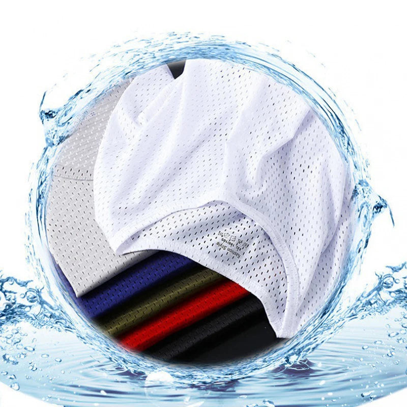 Débardeurs en maille de soie glacée pour hommes, séchage rapide, respirant, gilet, musculation, t-shirt sans manches, t-shirts de sport, débardeurs musculation