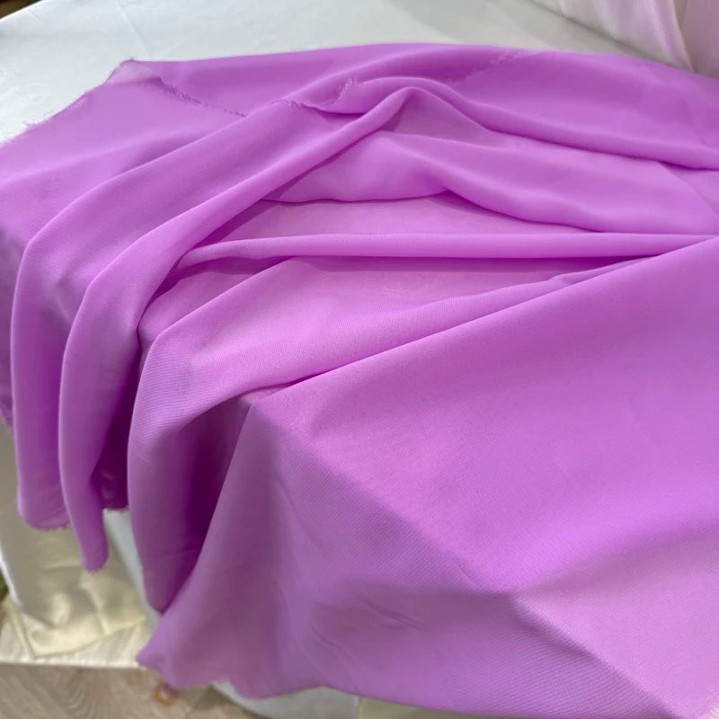 Chiffon fabric for dresses, dresses, skirts, shirts, clothing, decorations and DIY sewing projects, pink and purple