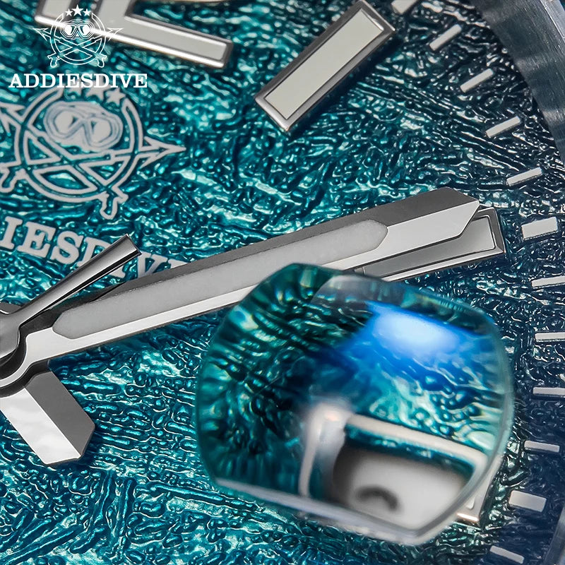 Montre de Plongée Homme ADDIESDIVE 41mm AD2513 Étanche 200m Acier Inoxydable 316L Montre-Bracelet à Quartz Calendrier BGW9 Super Lumineux