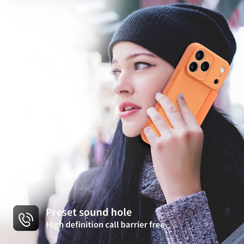 Luxury Leather Original Liquid Silicone Flip Wallet Card Case For iPhone 17 16 15 14 11 12 13 Pro Max Air XS 8 7 Plus Soft Cover