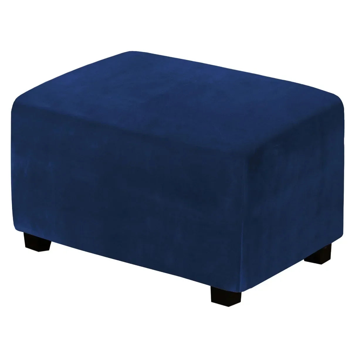 1 Housse de Tabouret Bas Rectangulaire en Velours Élastique, Épaisse et Ultra Douce, Antidérapante et Lavable, Protection de Meuble