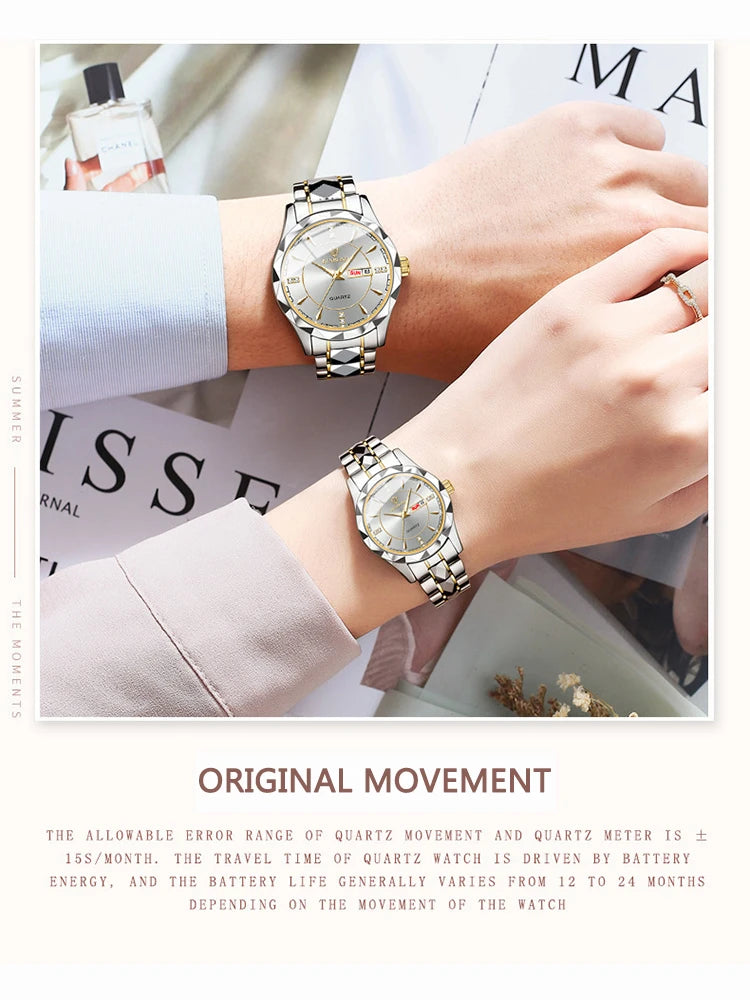 BINBONG Montres Femme Luxe Mode Dames Montre à Quartz Étanche Lumineuse Date Acier Inoxydable Montre-Bracelet Cadeau Petite Amie Amoureux
